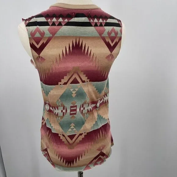 Denim & supply Ralph Lauren tribal beaded tank Small BoxH sleeveless Aztec - Picture 4 of 7